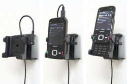 Support voiture  Brodit Nokia N85  installation fixe - Avec rotule, connectique Molex. Chargeur 2A. Réf 971274