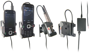 Support voiture  Brodit Nokia N85  installation fixe - Avec rotule, connectique Molex. Chargeur 2A. Réf 971274