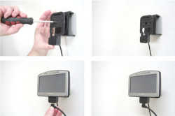 Support voiture  Brodit TomTom GO 520  avec réplicateur de port - Support actif avec chargeur voiture, avec rotule. 12/24 Volt. Grâce à la connectivité TMC (prise MiniUSB). Réf 278024