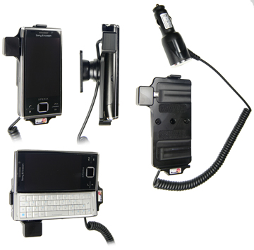 Support voiture  Brodit Sony Ericsson Xperia X2  avec chargeur allume cigare - Avec rotule orientable. Réf 512111