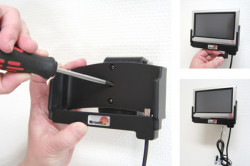 Support voiture  Brodit Falk F-series F8/F10  installation fixe - Avec rotule. Chargeur 2A. Réf 513005