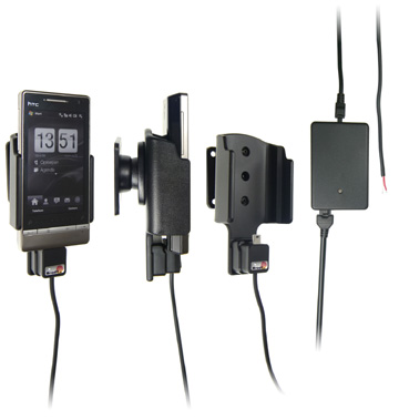 Support voiture  Brodit HTC Touch Diamond 2 T5353  installation fixe - Avec rotule, connectique Molex. Chargeur 2A. Réf 513011