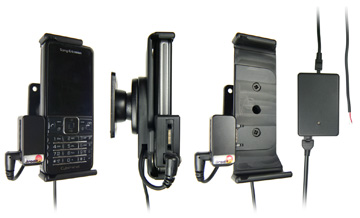 Support voiture  Brodit Sony Ericsson C901  installation fixe - Avec rotule, connectique Molex. Chargeur 2A et Pass-Through Connector pour la connectivité casque. Réf 513025