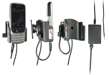 Support voiture  Brodit Nokia 2323 Classic  installation fixe - Avec rotule, connectique Molex. Chargeur 2A. Réf 513040