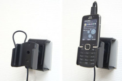 Support voiture  Brodit Nokia 6730 Classic  installation fixe - Avec rotule, connectique Molex. Chargeur 2A. Micro USB. Réf 513056