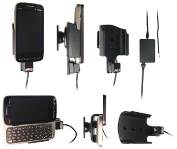 Support voiture  Brodit HTC Touch Pro2 US (T-Mobile USA)  installation fixe - Avec rotule, connectique Molex. Chargeur 2A. Réf 513065