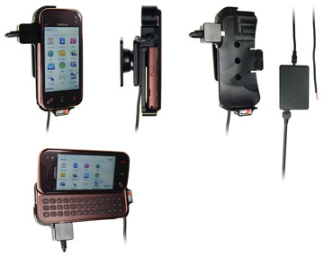 Support voiture  Brodit Nokia N97 Mini  installation fixe - Avec rotule, connectique Molex. Chargeur 2A. Réf 513072