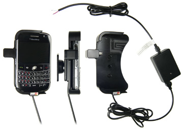 Support voiture  Brodit BlackBerry Bold 9000  installation fixe - Avec rotule, connectique Molex. Chargeur 2A. Réf 513083