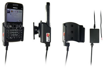 Support voiture  Brodit Nokia E72  installation fixe - Avec rotule, connectique Molex. Chargeur 2A. Réf 513094