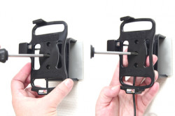 Support voiture  Brodit BlackBerry Bold 9900  installation fixe - Avec rotule, connectique Molex. Chargeur 2A. Réf 513271
