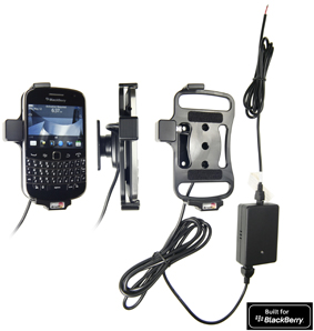 Support voiture  Brodit BlackBerry Bold 9900  installation fixe - Avec rotule, connectique Molex. Chargeur 2A. Réf 513271