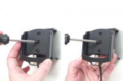 Support voiture Brodit BlackBerry Bold 9790 installation fixe - Avec rotule, connectique Molex. Chargeur 2A. Réf 513289