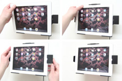 Support voiture  Brodit Apple iPad 2  installation fixe - Avec rotule. Chargeur 2A. Chargeur approuvé par Apple. Réf 527244