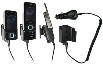 Support voiture  Brodit Nokia N81  avec chargeur allume cigare - Avec rotule orientable. Réf 965179