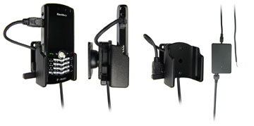 Support voiture  Brodit BlackBerry Pearl 8100  installation fixe - Avec rotule, connectique Molex. Chargeur 2A. Réf 971114