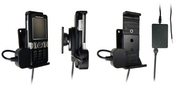 Support voiture  Brodit Sony Ericsson K550  installation fixe - Avec rotule, connectique Molex. Chargeur 2A. Réf 971144