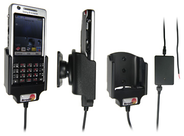 Support voiture  Brodit Sony Ericsson P1i  installation fixe - Avec rotule, connectique Molex. Chargeur 2A. Réf 971171
