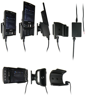 Support voiture  Brodit Nokia N95 8GB  installation fixe - Avec rotule, connectique Molex, chargeur 2A. Réf 971178
