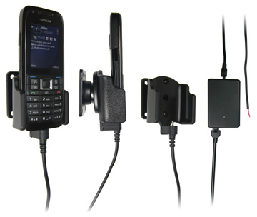 Support voiture  Brodit Nokia E51  installation fixe - Avec rotule, connectique Molex, chargeur 2A. Réf 971180