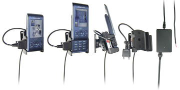 Support voiture  Brodit Sony Ericsson W595  installation fixe - Avec rotule, connectique Molex. Chargeur 2A. Réf 971278