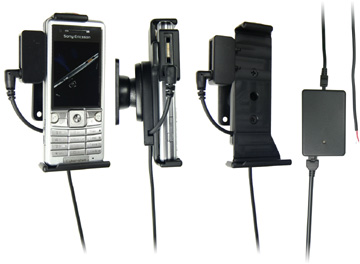 Support voiture  Brodit Sony Ericsson C510  installation fixe - Avec rotule, connectique Molex. Chargeur 2A et Pass-Through Connector pour la connectivité casque. Réf 971299