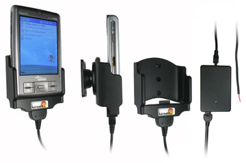 Support voiture  Brodit Fujitsu-Siemens Pocket Loox C550  installation fixe - Avec rotule, connectique Molex pour le GPS et le transfert de données. Chargeur 2A. Réf 971658
