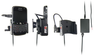 Support voiture  Brodit BlackBerry Bold 9000  installation fixe - Avec rotule, connectique Molex. Chargeur 2A. Réf 971850