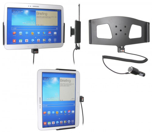 Support voiture  Brodit Samsung Galaxy Tab 3 10.1 GT-P5200  avec chargeur allume cigare - Avec rotule orientable. Réf 512549