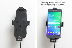 Support voiture  Brodit Samsung Galaxy Alpha  avec chargeur allume cigare - Avec rotule. Avec câble USB. Convient appareils avec étui. Réf 521659