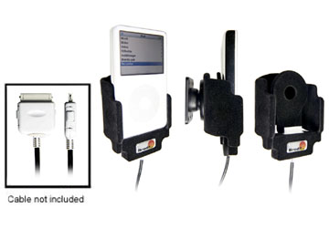 Support voiture  Brodit Apple iPod 3rd Generation 10 GB  pour fixation cable - Pour le câble USA / STEC. Avec rotule. Avec revêtement &quot