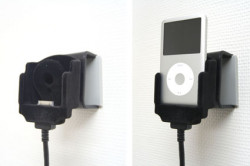 Support voiture  Brodit Apple iPod 3rd Generation 10 GB  pour fixation cable - Pour câble après-marché. Avec rotule. Avec revêtement &quot