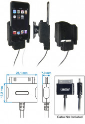 Support voiture  Brodit Apple iPod Touch  pour fixation cable - Pour câble Griffin PowerJolt. Surface &quot