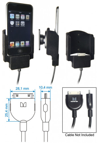 Support voiture  Brodit Apple iPod Touch  pour fixation cable - Pour le câble Monster. Surface &quot