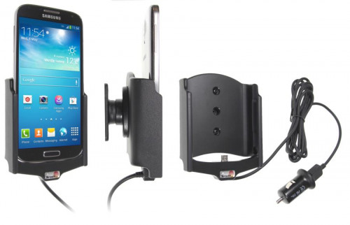 Support voiture  Brodit Samsung Galaxy S4 GT-I9505  avec chargeur allume cigare - Avec rotule. Avec câble USB. Réf 521526