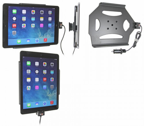 Support voiture  Brodit Apple iPad Air  avec chargeur allume cigare - Avec chargeur voiture USB. Chargeur approuvé par Apple. Avec rotule. Réf 521577