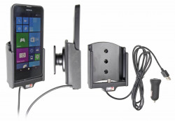 Support voiture  Brodit Nokia Lumia 630  avec chargeur allume cigare - Avec rotule. Avec câble USB. Réf 521643