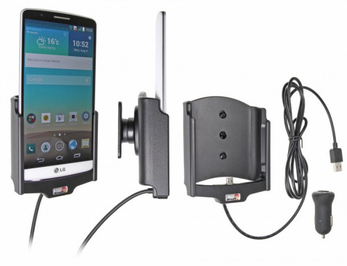 Support voiture  Brodit LG G3  avec chargeur allume cigare - Avec rotule. Avec câble USB. Réf 521645