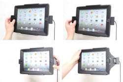 Support voiture  Brodit Apple iPad New (3rd Gen)  sécurisé - Support actif pour une installation fixe. Avec rotule. Avec verrouillage renforcé Pour  étui Otterbox Defender (non livré). Réf 547395
