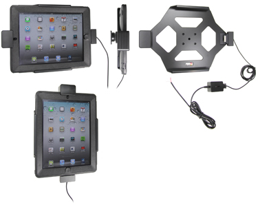 Support voiture  Brodit Apple iPad New (3rd Gen)  sécurisé - Support actif pour une installation fixe. Avec rotule. Avec verrouillage renforcé Pour  étui Otterbox Defender (non livré). Réf 547395