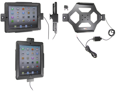 Support voiture  Brodit Apple iPad New (3rd Gen)  antivol - Support actif pour une installation fixe. Avec rotule. 2 clefs. Pour  étui Otterbox Defender (non livré). Réf 536395