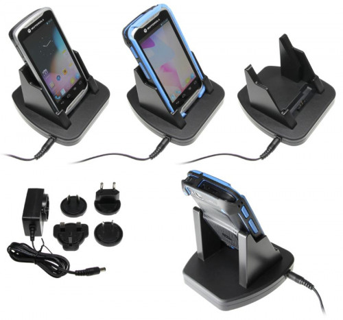 Support voiture  Brodit Motorola TC55  de table, bureau - Avec câble d'alimentation, adaptateurs inclus à travers le monde. Pour appareil avec et sans  l'étui d'origine, convient aussi appareils avec une batterie à la fois mince et étendue. Réf 215672