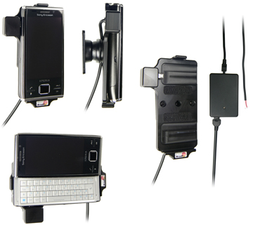 Support voiture  Brodit Sony Ericsson Xperia X2  installation fixe - Avec rotule, connectique Molex. Chargeur 2A. Réf 513111