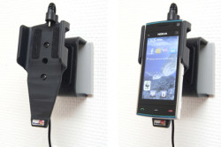 Support voiture  Brodit Nokia X6  installation fixe - Avec rotule, connectique Molex. Chargeur 2A. Réf 513125