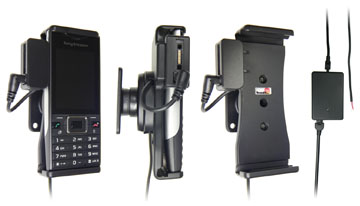 Support voiture  Brodit Sony Ericsson Elm  installation fixe - Avec rotule, connectique Molex. Chargeur 2A et Pass-Through Connector pour la connectivité casque. Réf 513134