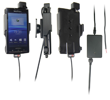 Support voiture  Brodit Sony Ericsson Xperia X10  installation fixe - Avec rotule, connectique Molex. Chargeur 2A. Réf 513137
