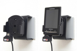 Support voiture  Brodit Sony Ericsson Xperia X10 mini  installation fixe - Avec rotule, connectique Molex. Chargeur 2A. Réf 513155