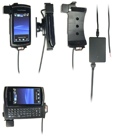 Support voiture  Brodit Sony Ericsson Vivaz Pro  installation fixe - Avec rotule, connectique Molex. Chargeur 2A. Réf 513157