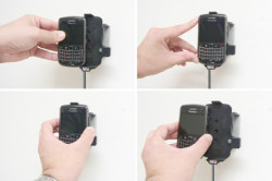 Support voiture  Brodit BlackBerry Bold 9650  installation fixe - Avec rotule, connectique Molex. Chargeur 2A. Réf 513175