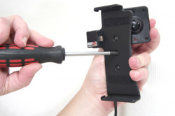 Support voiture  Brodit Motorola Droid 2  installation fixe - Avec rotule, connectique Molex. Chargeur 2A. Réf 513185