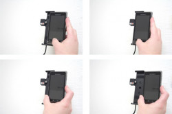 Support voiture  Brodit Motorola Droid 2  installation fixe - Avec rotule, connectique Molex. Chargeur 2A. Réf 513185